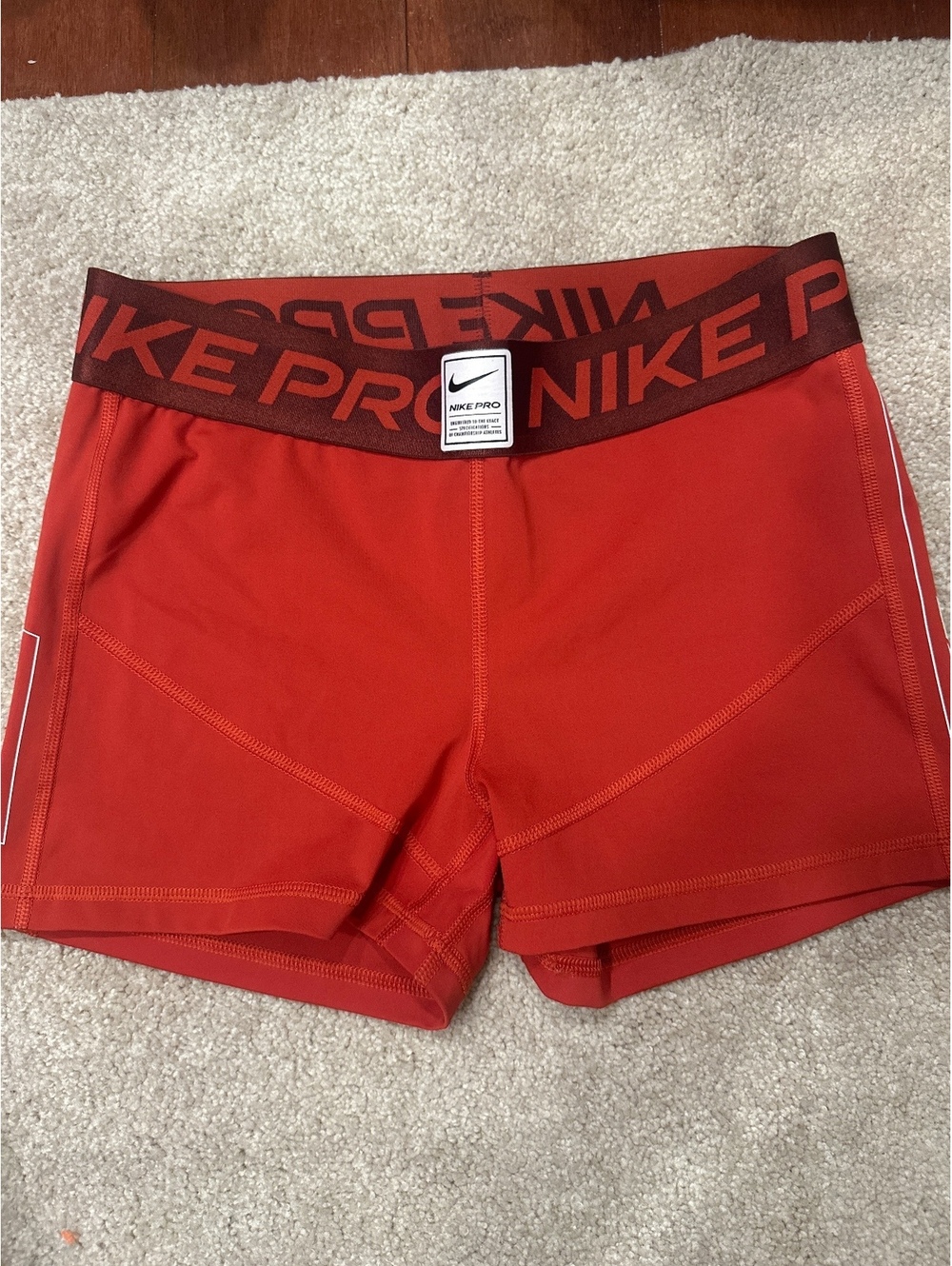 (2)Nike Pro Dri-FIT Red Athletic Shorts Size Large